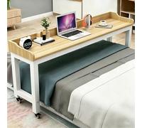 KXPSWGE Table de lit avec roulettes, Chariot pour Ordinateur Portable Table à roulettes Bureau D'ordinateur Réglable en Hauteur avec Déflecteur Station de Travail Debout(B,140x40x80cm/55.1x15.7x31.5)