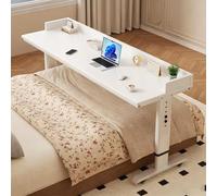 KXPSWGE Table de lit avec roulettes, Table de lit roulante Extensible, Table de Chevet réglable en Hauteur pour Ordinateur Portable,Bureau Debout pour Salon, Chambre(A,120x40x68cm/47.2x15.7x28.7)