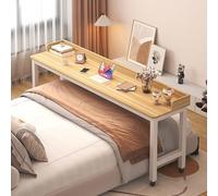 KXPSWGE Table De Lit sur Roulette,Table d'Appoint, de Soins, idéale pour Ordinateur Portable, Bureau en Bois, canapé, Table de Chevet, Table Basse, pour Chambre et Salon(A,120x40x80cm/47.2x15.7x31.5)