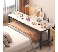 KXPSWGE Table De Lit sur Roulette,Table d'Appoint, de Soins, idéale pour Ordinateur Portable, Bureau en Bois, canapé, Table de Chevet, Table Basse, pour Chambre et Salon(D,140x40x80cm/55.1x15.7x31.5)