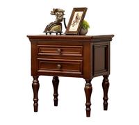 KXPSWGE Table de nuit de ferme avec 2 tiroirs, tables de nuit du milieu du siècle, bois massif, petites tables d'appoint pour salon, table d'appoint rustique, design de colonne romaine