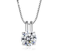 KXQYIKYI 1 carat Collier de pendentif Moisanite pour les femmes 100% 925 Bijoux finisseux en argent sterling