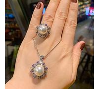 KXQYIKYI 12 mm simulation White Pearl Gemstone Pendant Collier Rague pour femmes Bijoux de mariage Bijoux Anniversaire