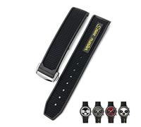 KXQYIKYI 19 mm 20 mm 21 mm 22 mm Bands de montre souple en caoutchouc pour Omega Speedmaster AT150 Seamaster 300 Seamaster 007 James Bond Bracelet Bracelet