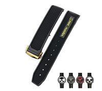 KXQYIKYI 19 mm 20 mm 21 mm 22 mm Bands de montre souple en caoutchouc pour Omega Speedmaster AT150 Seamaster 300 Seamaster 007 James Bond Bracelet Bracelet