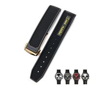 KXQYIKYI 19 mm 20 mm 21 mm 22 mm Bands de montre souple en caoutchouc pour Omega Speedmaster AT150 Seamaster 300 Seamaster 007 James Bond Bracelet Bracelet