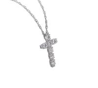 KXQYIKYI 4 mm 2,1 carat d Color Moissanite Diamond Cross Pendant Collier 925 Bijoux en argent sterling s