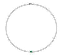 KXQYIKYI 6 * Collier pendentif en saphir vert émeraude cultivé à 4 mm 925 bijoux en argent sterling