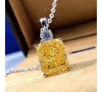 KXQYIKYI 925 argent sterling 10 * 12 mm pendentif topaze 925 Collier en argent sterling pour femmes bijoux