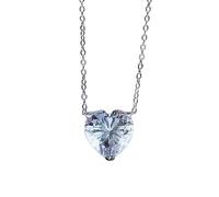 KXQYIKYI 925 argent sterling 12 * 12 mm Collier de pendentif diamant à carbone élevé pour les femmes bijoux de mariage scintillant