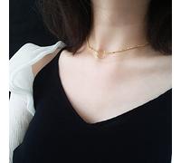 KXQYIKYI 925 Cercle Clavicule Chain Double Collier pour femmes Amies accessoires de mariage