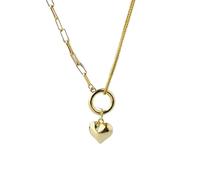 KXQYIKYI 925 Collier de chaîne de clavicule courte du coeur