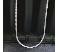 KXQYIKYI 925 Collier de chaînes de diamant à haute teneur en argent sterling 3 mm en carbone complet pour femmes bijoux de mariage scintillant
