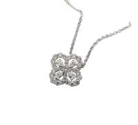 KXQYIKYI 925 Collier pendentif en zircon à quatre feuilles en argent sterling à quatre feuilles pour femmes bijoux s