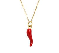 KXQYIKYI Accessoire Silver Silver Colore à corne italienne colorée pour femmes hommes, collier Cornicello - Charme de corne italienne, collier de piment, collier de poivre italien pour l'anniversaire