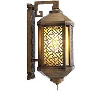 KXQYIKYI Aluminium Chinois Vintage Aluminium extérieur imperméable Mur de Murs Éclairage de Patio Aménagement de Style Japonais Antique Lantern Villa Door Hall Hall Fence Fence Garden Lampe E27/26
