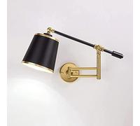 KXQYIKYI American Antique Bedroom Bedside Wall Lampe Table de Chevet Moderne Étude de Salon LED Lecture LECTURATION ROTACTATE PLACKING Plack RAGIDE Swing E27