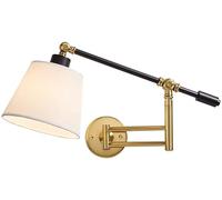 KXQYIKYI American Antique Bedroom Bedside Wall Lampe Table de Chevet Moderne Étude de Salon LED Lecture LECTURATION ROTACTATE PLACKING Plack RAGIDE Swing E27