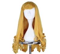 KXQYIKYI Anime Sleeping Beauty Princesse Aurora Wigs Briar Rose Femmes Long Yellow Hair Cosplay Costume