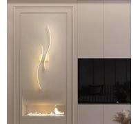 KXQYIKYI Applique Murale à LED pour intérieur, Moderne, Longue Bande Lumineuse, Blanc Chaud, Blanc Neutre, pour Chambre à Coucher, Salon, Couloir (lumière Neutre Noire, 60 cm)