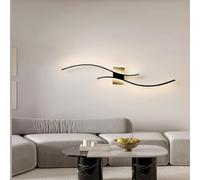 KXQYIKYI Applique Murale à LED pour intérieur, Moderne, Longue Bande Lumineuse, Blanc Chaud, Blanc Neutre, pour Chambre à Coucher, Salon, Couloir (lumière Neutre Noire, 60 cm)