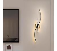 KXQYIKYI Applique Murale à LED pour intérieur, Moderne, Longue Bande Lumineuse, Blanc Chaud, Blanc Neutre, pour Chambre à Coucher, Salon, Couloir (lumière Neutre Noire, 60 cm)