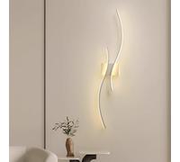KXQYIKYI Applique Murale à LED pour intérieur, Moderne, Longue Bande Lumineuse, Blanc Chaud, Blanc Neutre, pour Chambre à Coucher, Salon, Couloir (lumière Neutre Noire, 60 cm)