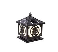 KXQYIKYI Applique Murale à LED Solaire d'extérieur à intensité Variable, Lanterne en Verre, Lanterne de Cour, Jardin, Villa, Portail, Lampe Murale Chinoise rétro en Fonte d'aluminium IP65, étanche,