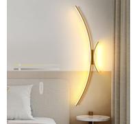 KXQYIKYI Applique Murale LED d'intérieur à intensité Variable avec télécommande, 3 Couleurs, luminosité Moderne, décoration de Chevet en Aluminium, réglable à l'intérieur pour Chambre à Coucher (Or,