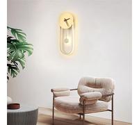 KXQYIKYI Applique Murale LED d'intérieur en métal avec Horloge Ronde, Design Moderne pour Chambre à Coucher, étude intérieure, 28 W, Forme Vintage pour escaliers (Vagues de Dauphin, lumière Blanche)