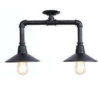 KXQYIKYI Applique Vintage Steampunk Conduite d'eau plafonnier en Fer forgé Semi-encastré plafonnier avec Robinet de Valve loft Conduite d'eau en métal Suspension pour café, Lustre de Club, Mur LED