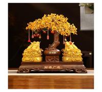 KXQYIKYI Arbre en cristal de crapaud porte-bonheur Feng Shui en cristal de citrine de quartz - Décoration de style bonsaï - Pierre précieuse naturelle de citrine - Arbre de vie en cristal Tr, taille L