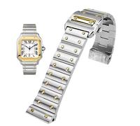 KXQYIKYI Band de montre en acier inoxydable massif pour Cartier Santos 100 Série Bracelet de bracelet masculin Bracelet 23 mm accessoires de montre à boucle papillon