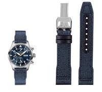 KXQYIKYI Band de montre en cuir en nylon 20 mm 21 mm 22 mm ajustement pour iwc le Petit Prince Big Pilot Top Gun IW3777 Black Sport Canvas Watch Strap