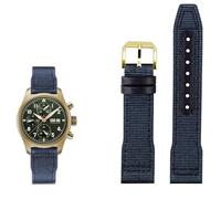 KXQYIKYI Band de montre en cuir en nylon 20 mm 21 mm 22 mm ajustement pour iwc le Petit Prince Big Pilot Top Gun IW3777 Black Sport Canvas Watch Strap