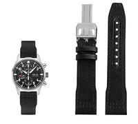 KXQYIKYI Band de montre en cuir en nylon 20 mm 21 mm 22 mm ajustement pour iwc le Petit Prince Big Pilot Top Gun IW3777 Black Sport Canvas Watch Strap