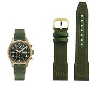 KXQYIKYI Band de montre en cuir en nylon 20 mm 21 mm 22 mm ajustement pour iwc le Petit Prince Big Pilot Top Gun IW3777 Black Sport Canvas Watch Strap