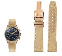 KXQYIKYI Band de montre en cuir en nylon 20 mm 21 mm 22 mm ajustement pour iwc le Petit Prince Big Pilot Top Gun IW3777 Black Sport Canvas Watch Strap
