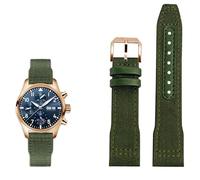 KXQYIKYI Band de montre en cuir en nylon 20 mm 21 mm 22 mm ajustement pour iwc le Petit Prince Big Pilot Top Gun IW3777 Black Sport Canvas Watch Strap