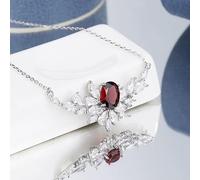 KXQYIKYI Blue Topaz Emerald Ruby Ruby Collier S925 Bijoux en argent Anniversaire de mariage