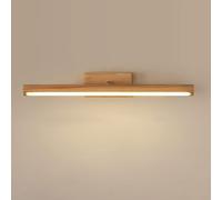 KXQYIKYI Bois Longue Bande vanité Claire LED Salle de Bain Mur de Salle de Bain Éclairage intérieur Miroir linéaire Moderne Miroir Avant Lampe de Bain en Bois Aménagement Nordique pour Les Toilettes