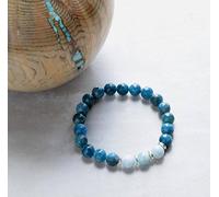 KXQYIKYI Bracelet en cristal d'apatite bleu aigue-marine/bracelet de pierre de pierre précieuse en cristal classique unisex