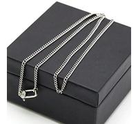 KXQYIKYI Collier de chaîne large de 3 mm 925 Silver Whip Collier à face nue