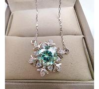 KXQYIKYI Collier de flocon de neige Moisanite 1CT avec bijoux en argent S925