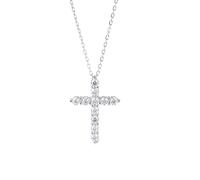 KXQYIKYI Collier de pendentif croisé Moisanite 925 Collier de chaîne Sterling Sliver pour femmes