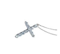 KXQYIKYI Collier de pendentifs croisés Moisanite pour femmes 925 bijoux en diamant en argent sterling