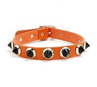 KXQYIKYI Collier en cuir exagéré Orange, collier Rock pour dames, chaîne de clavicule