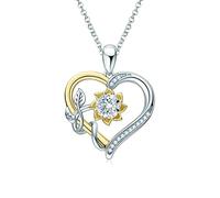 KXQYIKYI Colliers Moisanite pour les femmes pendentif de tournesol 100% S925 Bijoux en argent sterling