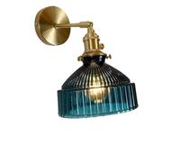 KXQYIKYI Lampe Murale Lampes murales Vintage Galss plissés Shade Edison Approche d'éclairage Mural Base de cuivre Couche de Bras réglable Affiche des luminaires muraux pour la Chambre de la Salle