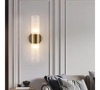 KXQYIKYI Lampe Murale Moderne cylindrique Hong Kong Style Luxury Living Room Bandrail Embedded Light Wash Simple Atmosphère Bedroom Bedside Sconce E14 * 2